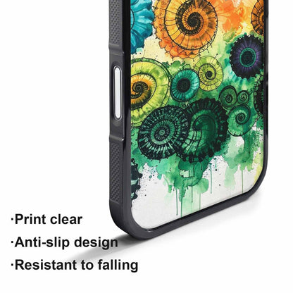 iPhone 17 Pro Case — Black Green Ink Tie Dye Tie, Custom Art Phone Cover