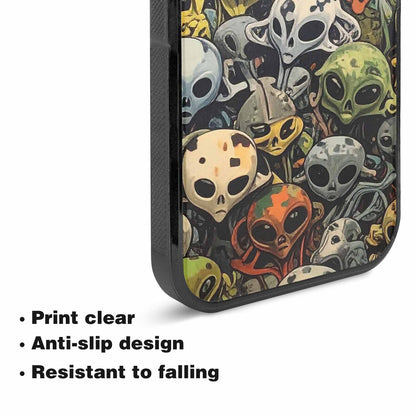iPhone 15 Case — Aliens Camo Aliens Pattern Hundreds Of, Custom Designed Case Cover