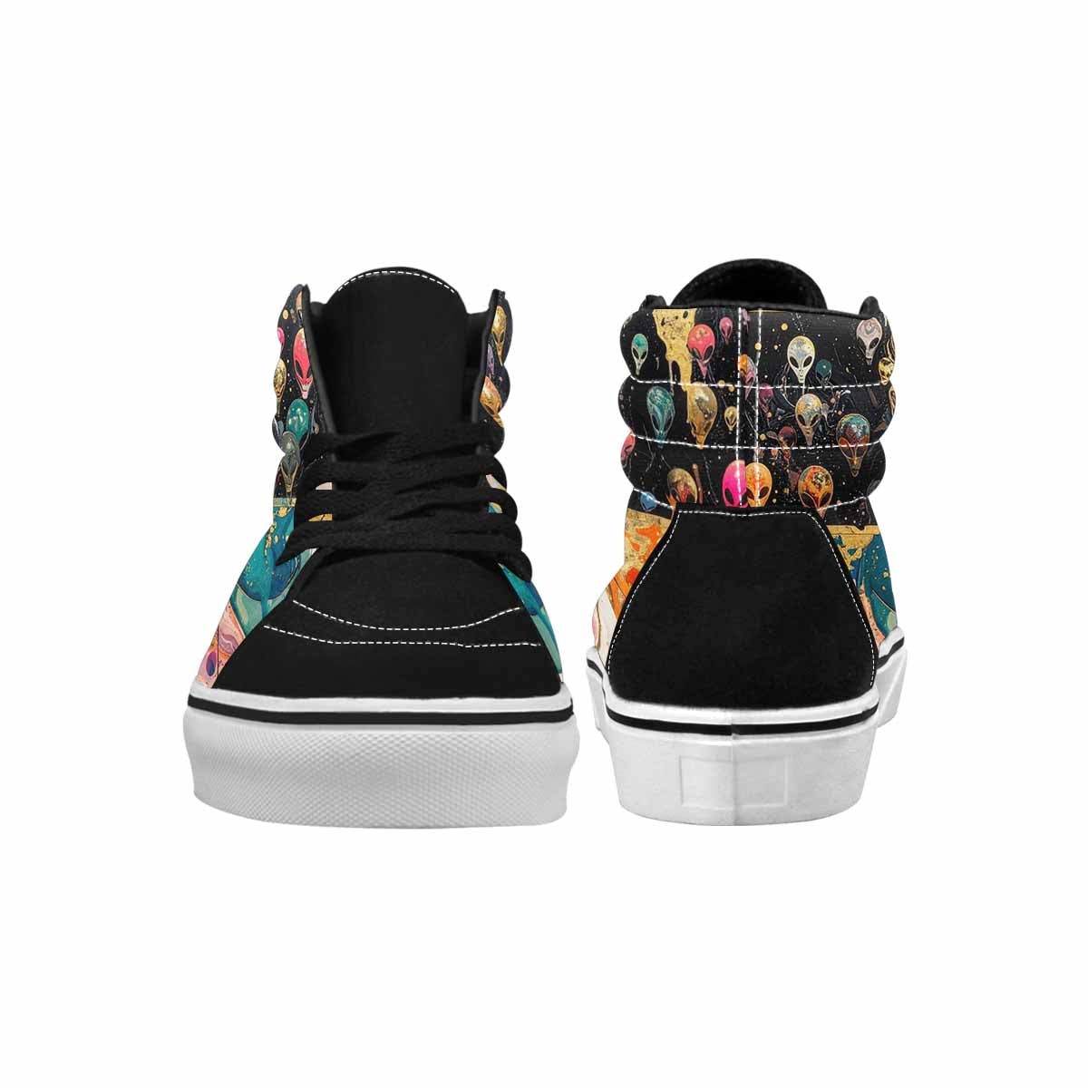 MEN'S Aliens  Marble Aliens High Top Canvas Y2K Custom Shoes
