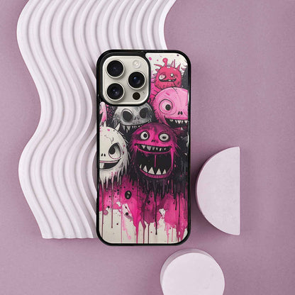 iPhone 16 Pro Max Case — Monsters General Black Pink Ink Cartoon, Original Design Phone Case