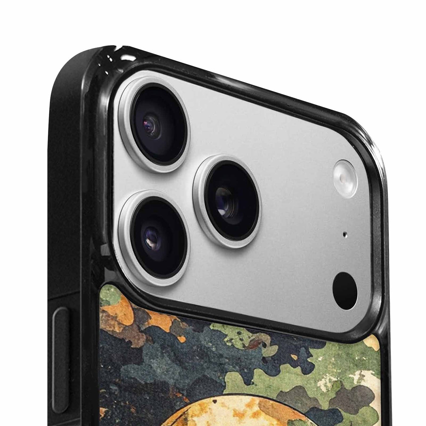 iPhone 17 Pro Max Case — Military Camo Texture Combined Gothic Skulls, Original Design Phone Case