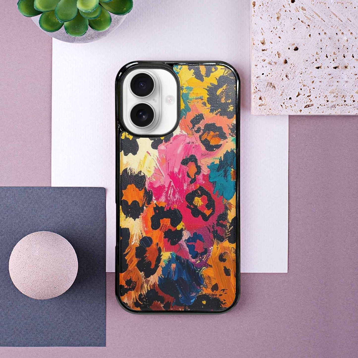 iPhone 16 Case — Full Color Vibrant Animal Print Animal, Custom Printed Phone Case