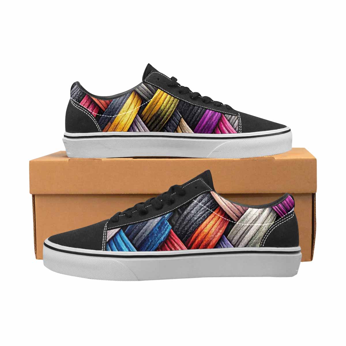 WOMEN'S Asexual Flag Color Canvas Lace-Up Vibrant Chaos Sneakers