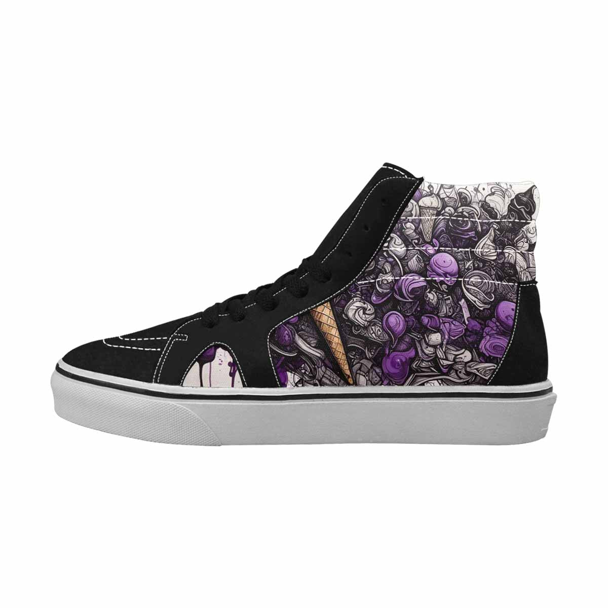 MEN'S Ice Cream Motif High Top Canvas Dark Academia Custom Sneakers