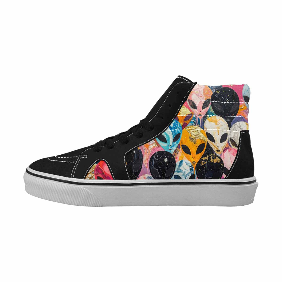 MEN'S Aliens  Marble Aliens High Top Canvas Neon Fantasy Shoes