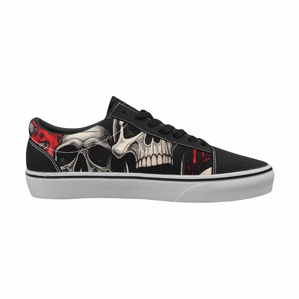 WOMEN'S Rainbow From Skull S Lace-Up Canvas Vibrant Chaos Custom Sneakers