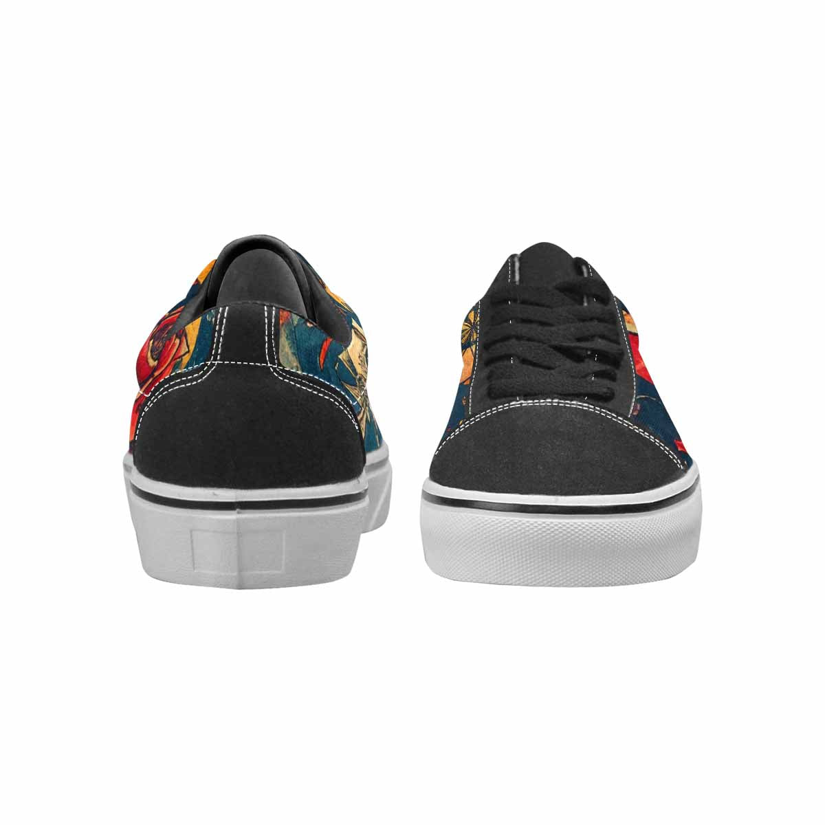 WOMEN'S Old School Tattoo Canvas Lace-Up Wallpaper Art Shoes