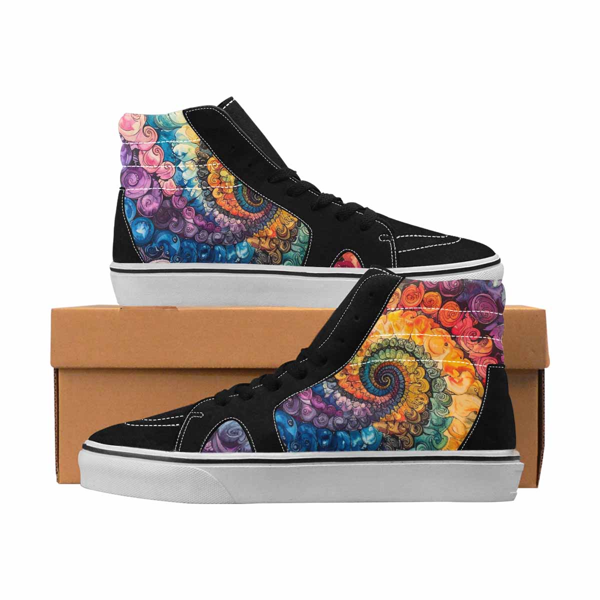 MEN'S Tie Dye High Top Canvas Custom Design Aesthetic Customized Sneakers
