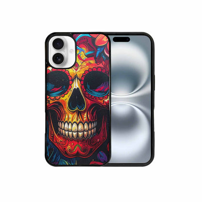 iPhone 16 Plus Case — Graffiti Skull Art Seamless Pattern Vibrant, Custom Made Phone Cover