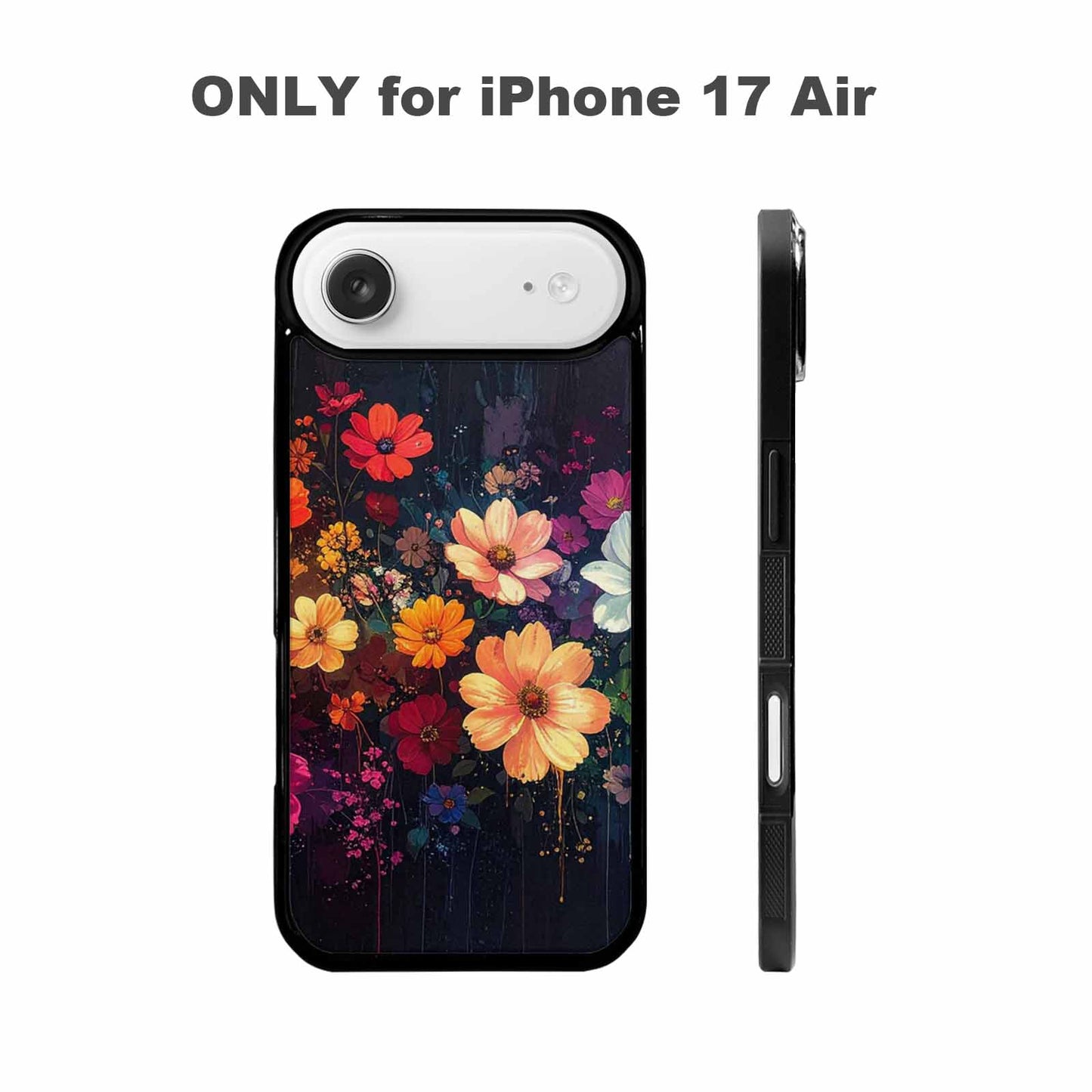 iPhone 17 Air Case — Shadowy Glitch Floral Pattern Hundreds Floral, Unique Phone Case Design