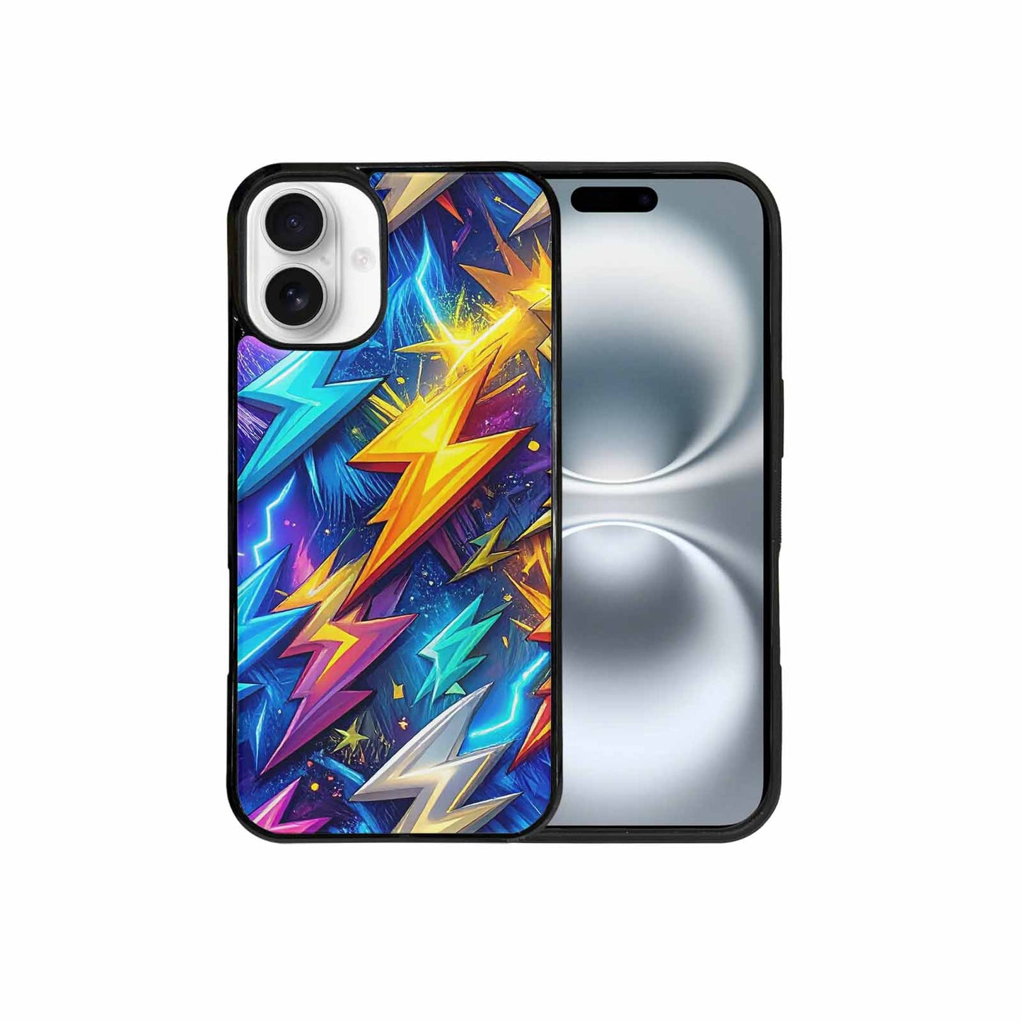 iPhone 16 Plus Case — Lightning Bolt Storm Pattern Hundreds Of, Custom Art Phone Cover