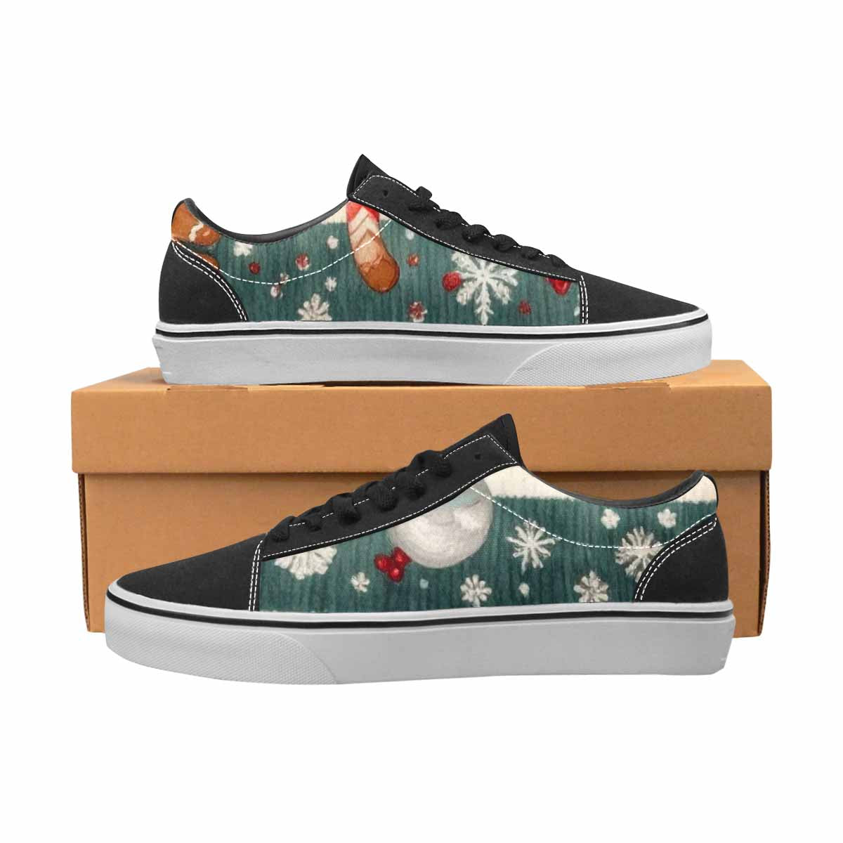 WOMEN'S Christmas Holly Snowflake Canvas Lace-Up Neon Fantasy Sneakers
