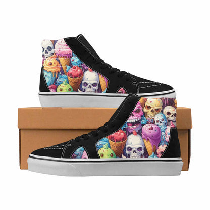 MEN'S Skulls High Top Canvas Boutique Aesthetic Handmade Custom Shoes