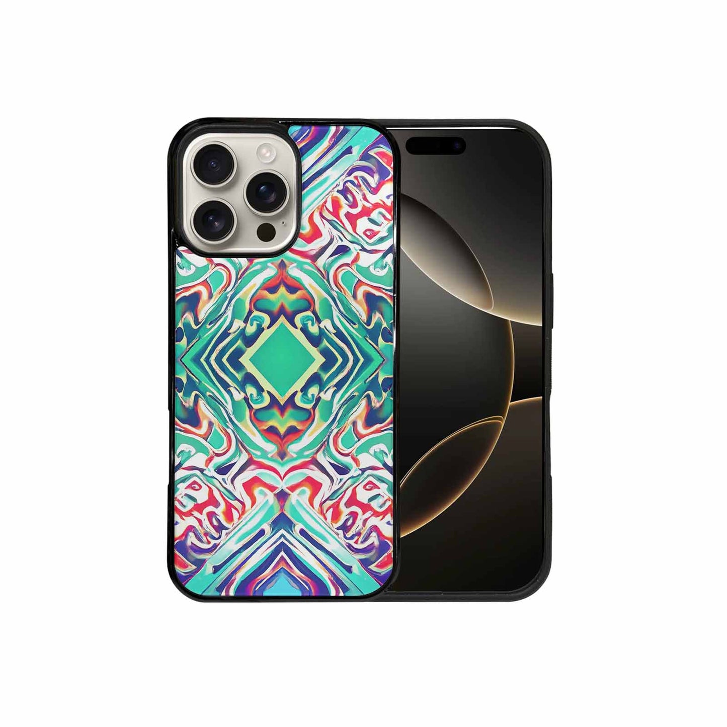 iPhone 16 Pro Max Case — Holographic Tribal Blaze, Custom Designed Case Cover