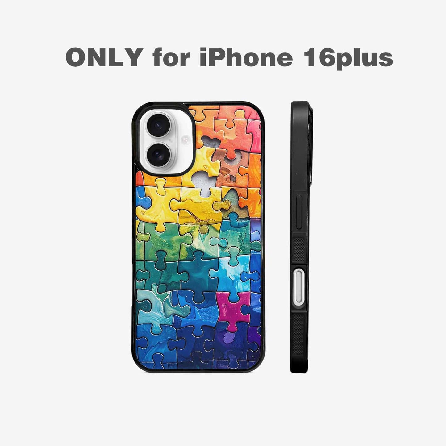 iPhone 16 Plus Case — Autism Puzzle Pieces Puzzle Piece Pattern, Custom Art Phone Cover