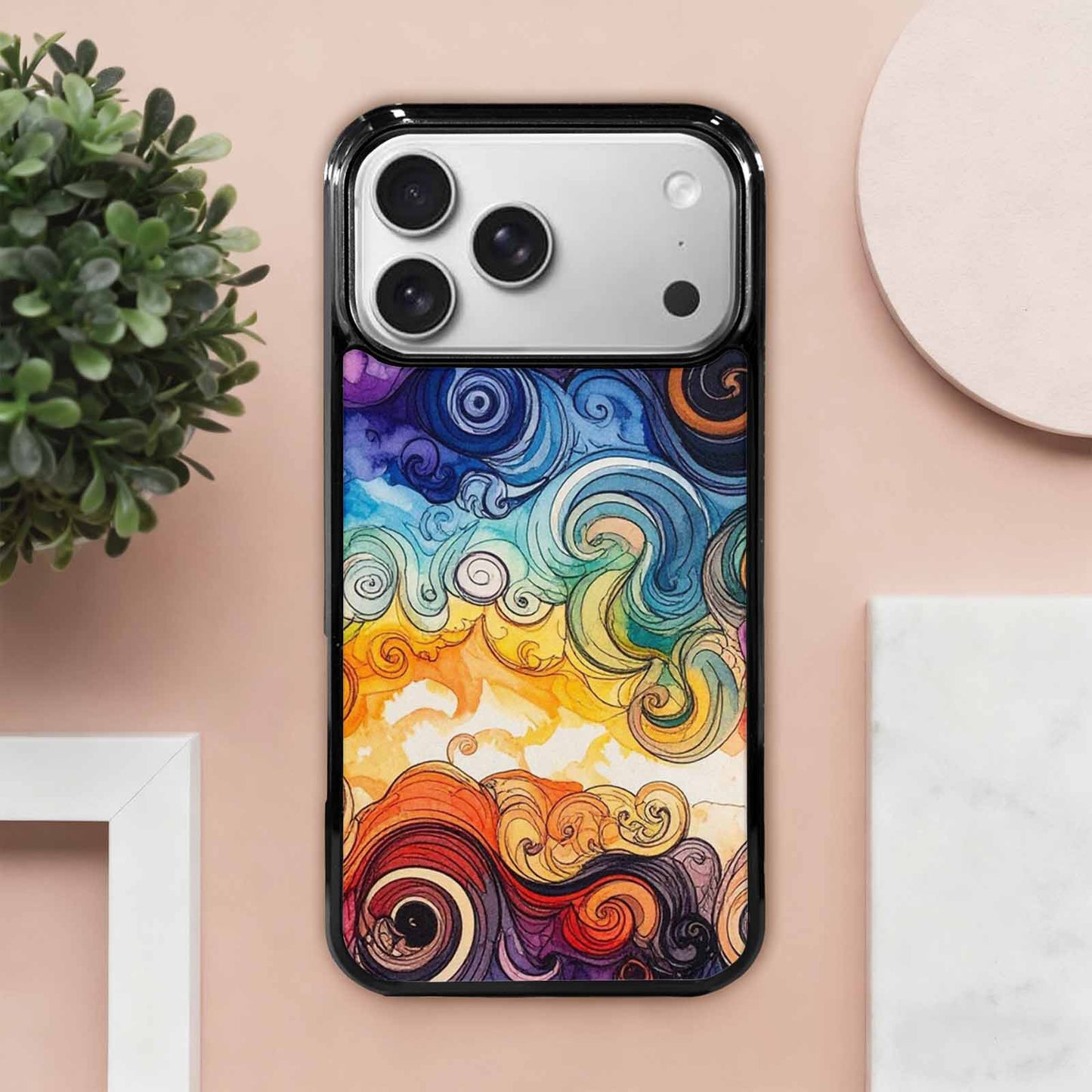 iPhone 17 Pro Max Case — Tie Dye Swirls (black Tie Dye, Custom Print Case Cover