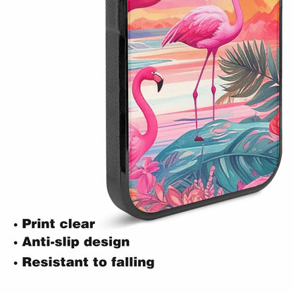 iPhone 15 Plus Case — Flamingo Tropical Flamingo Tropical Pattern Hundreds, Custom Art Phone Cover