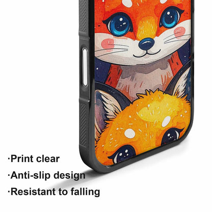iPhone 17 Case — Watercolor Kawaii Fox Watercolor Abstract, Custom Art Phone Cover