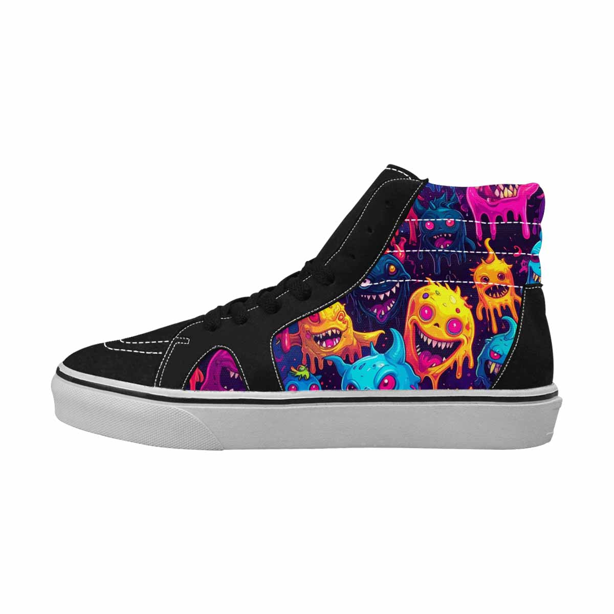MEN'S Ice Cream Monsters  High Top Canvas Melting Art Custom Sneakers