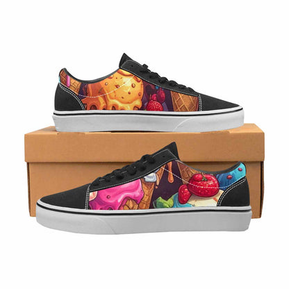WOMEN'S Ice Cream Monsters  Lace-Up Canvas Dark Academia Custom Sneakers