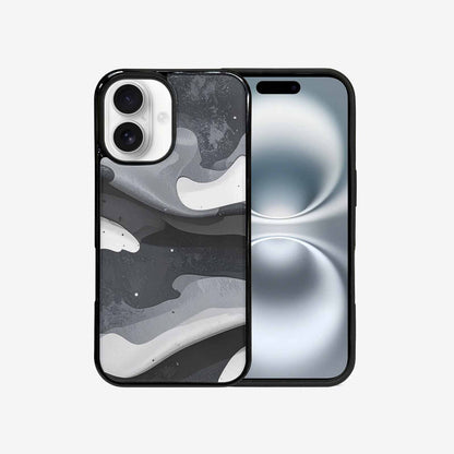 iPhone 16 Case — Grey Camo Print, Unique Phone Case Design
