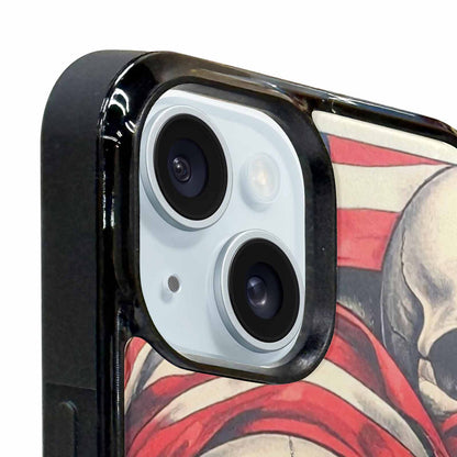 iPhone 15 Plus Case — Skull Dark Art Gothic Print, Custom Made Phone Cover