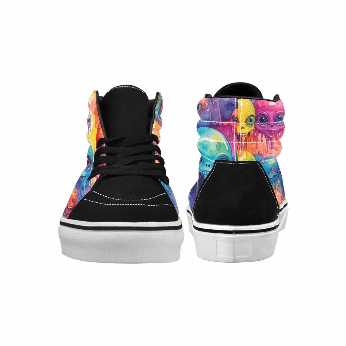 MEN'S Aliens  Tie Dye High Top Canvas Melting Art Sneakers