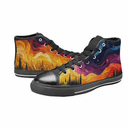 MEN'S Van Gogh-Style Swirl High Top Canvas Vivid Shoes