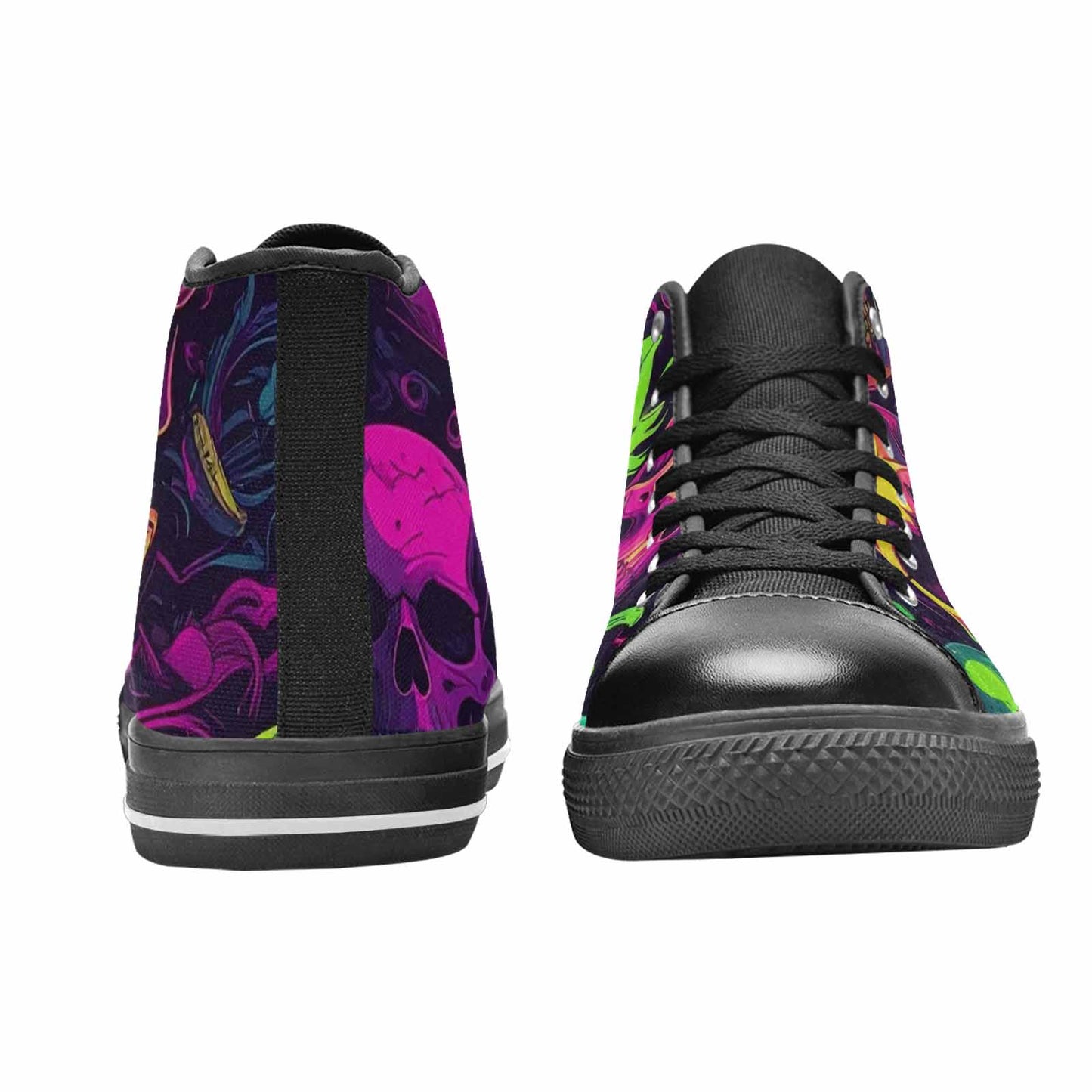 MEN'S Skulls - Neon High Top Canvas Y2K Sneakers