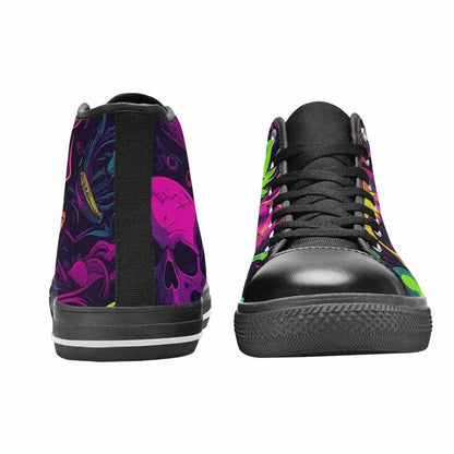 MEN'S Skulls - Neon High Top Canvas Y2K Sneakers