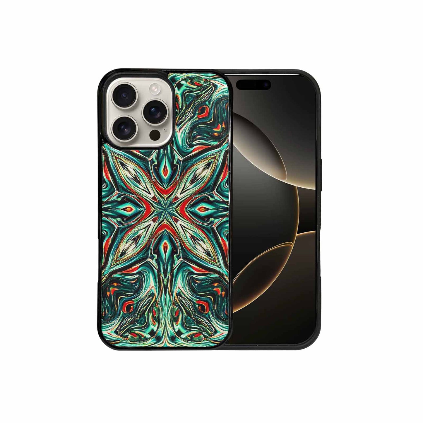 iPhone 16 Pro Max Case — Holographic Tribal Blaze, Custom Made Phone Cover