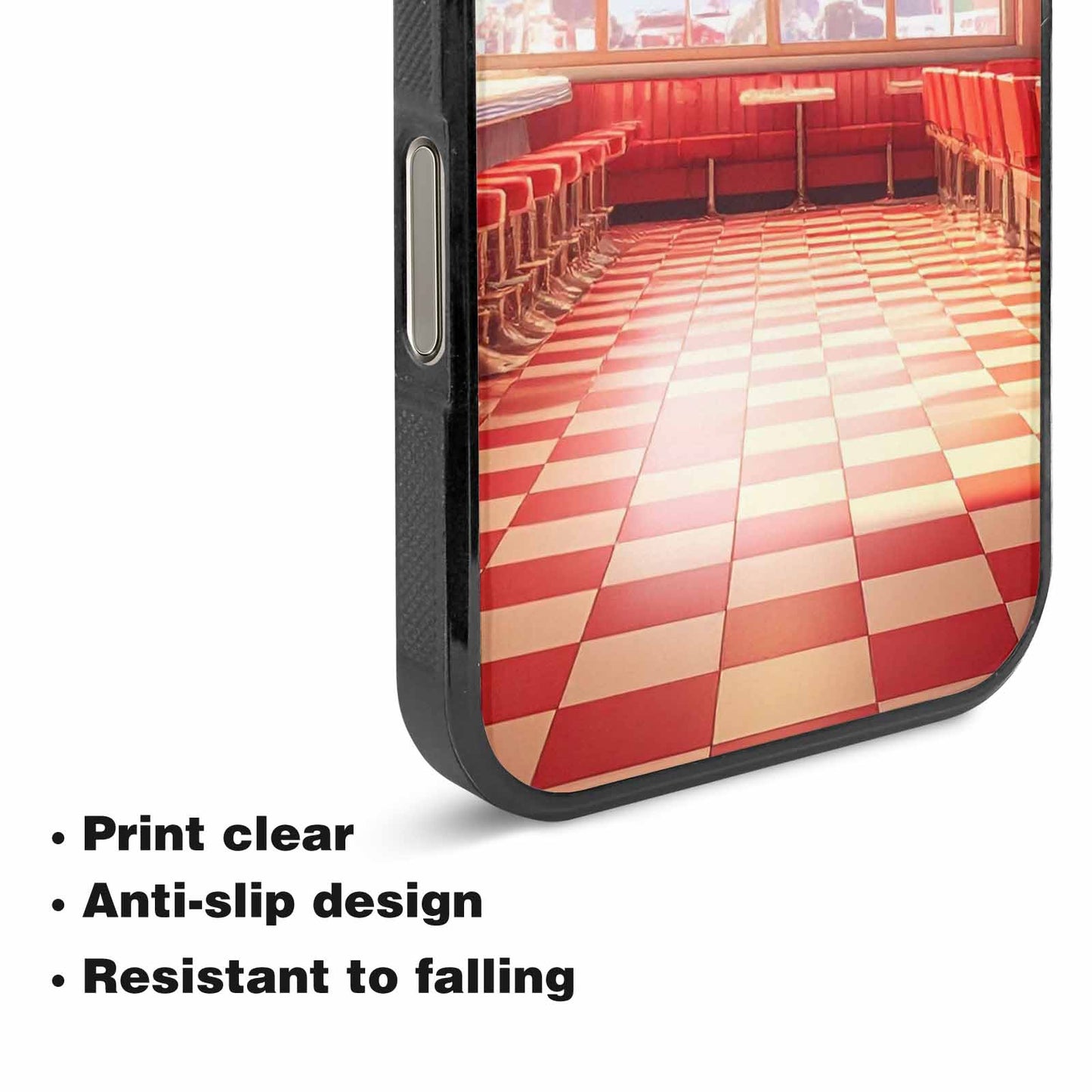iPhone 16 Pro Max Case — 1950s Diner Cartoon Art Pattern, Original Design Phone Case
