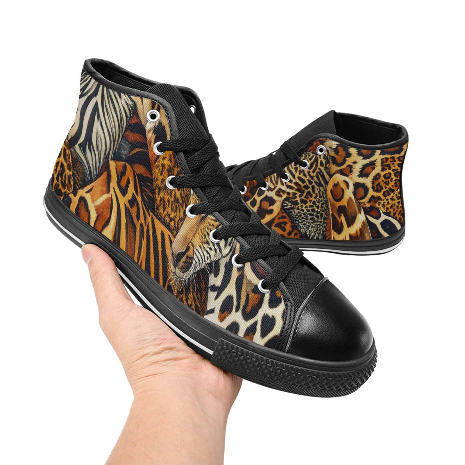 MEN'S Animal Print High Top Canvas Cottagecore Custom Sneakers