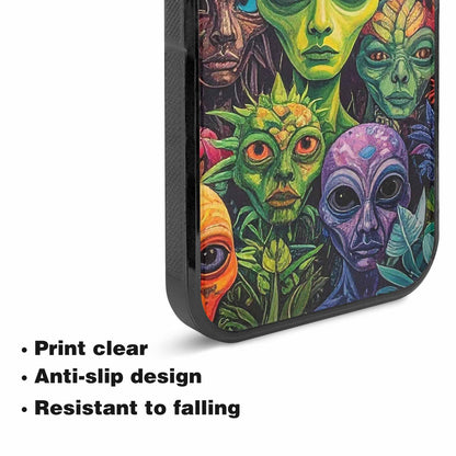 iPhone 15 Plus Case — Aliens Pattern Hundreds Of Sma, Custom Print Case Cover