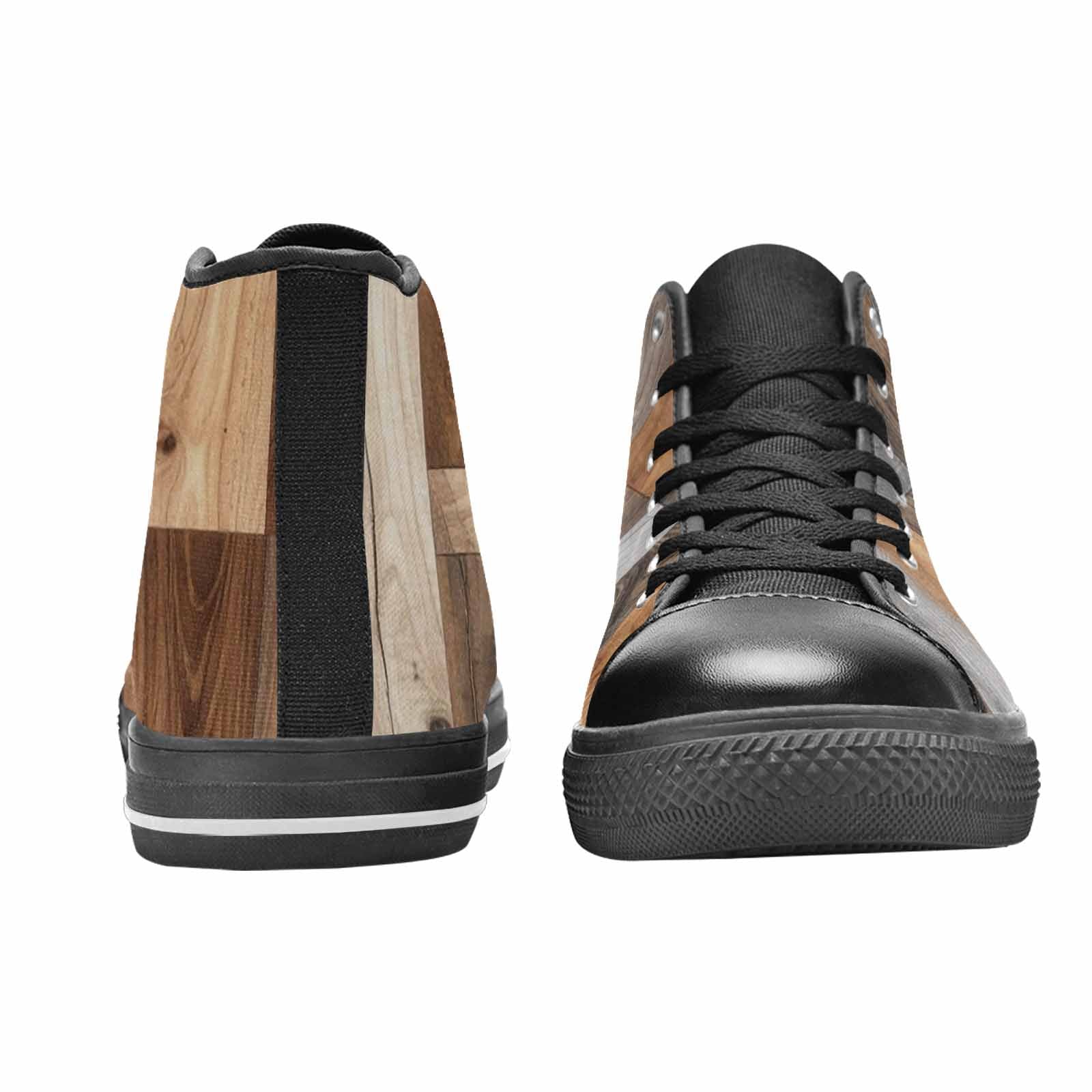 WOMEN'S Wood Grain Texture High Top Canvas Aesthetic Custom Sneakers
