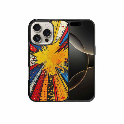 iPhone 16 Pro Case — Comic Halftone Comic Bursts Pattern Hundreds, Personalized Phone Case