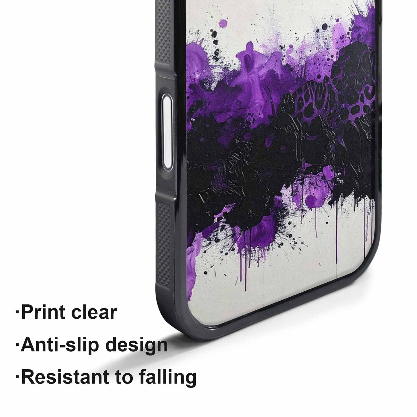 iPhone 17 Pro Max Case — Black &amp; Purple Ink Animal Print, Custom Phone Case