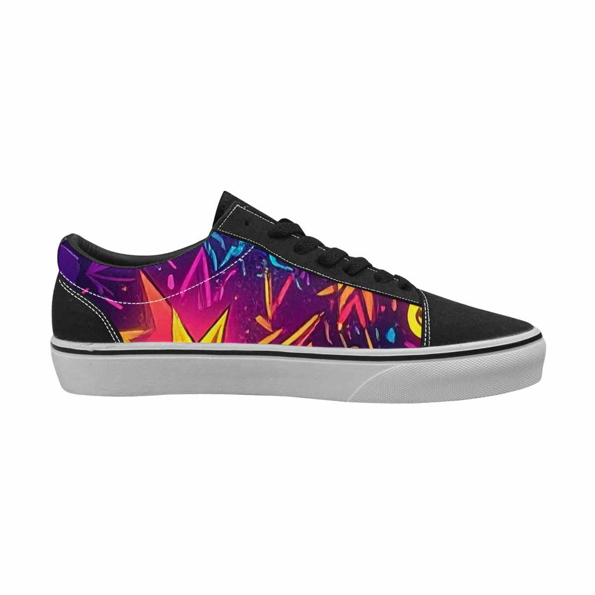 WOMEN'S 80s Retro Motif 80s Lace-Up Canvas Kaleidoscope Custom Sneakers