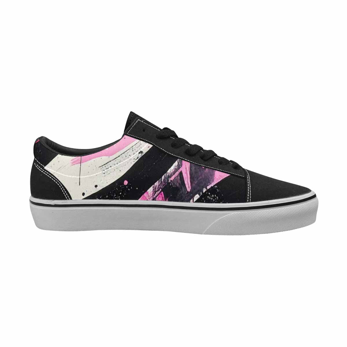 WOMEN'S Zebra Stripe Burst Lace-Up Canvas Kaleidoscope Sneakers