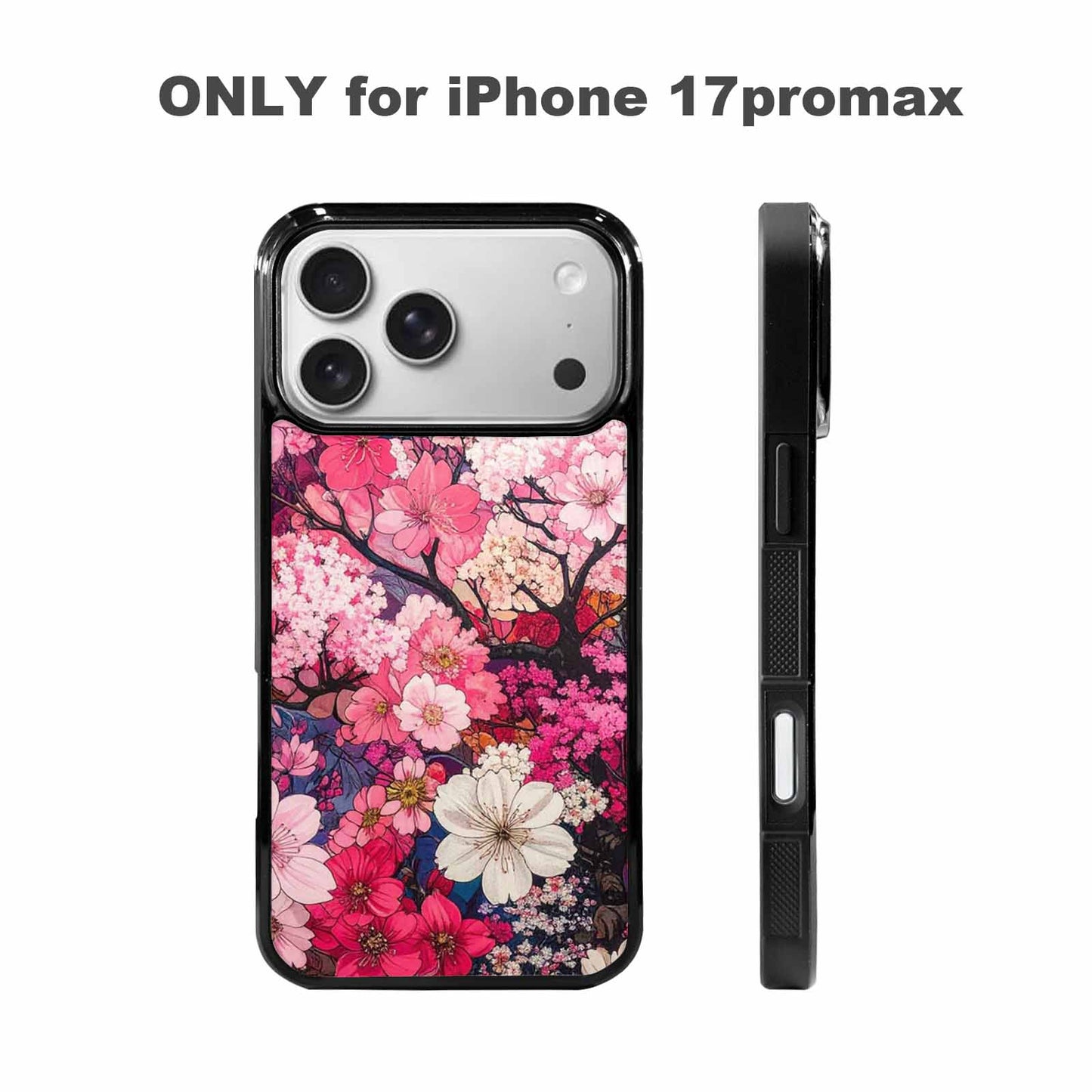iPhone 17 Pro Max Case — Cherry Blossom Branch Pattern Original Art, Custom Print Case Cover