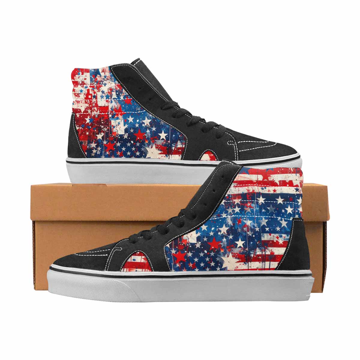 WOMEN'S Patriotic High Top Canvas Streetwear Vivid Limited Edition Sneakers