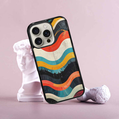 iPhone 16 Pro Case — Retro Wave Scallop Stripe Small Wavy, Unique Phone Case Design