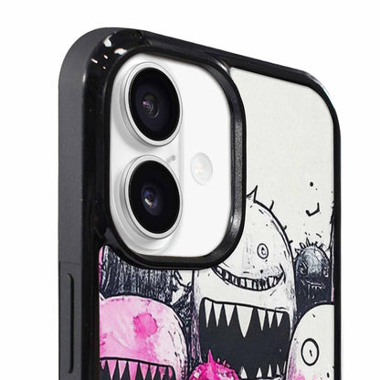iPhone 17 Case — Black &amp; Pink Ink Cartoon Cute, Custom Designed Case Cover
