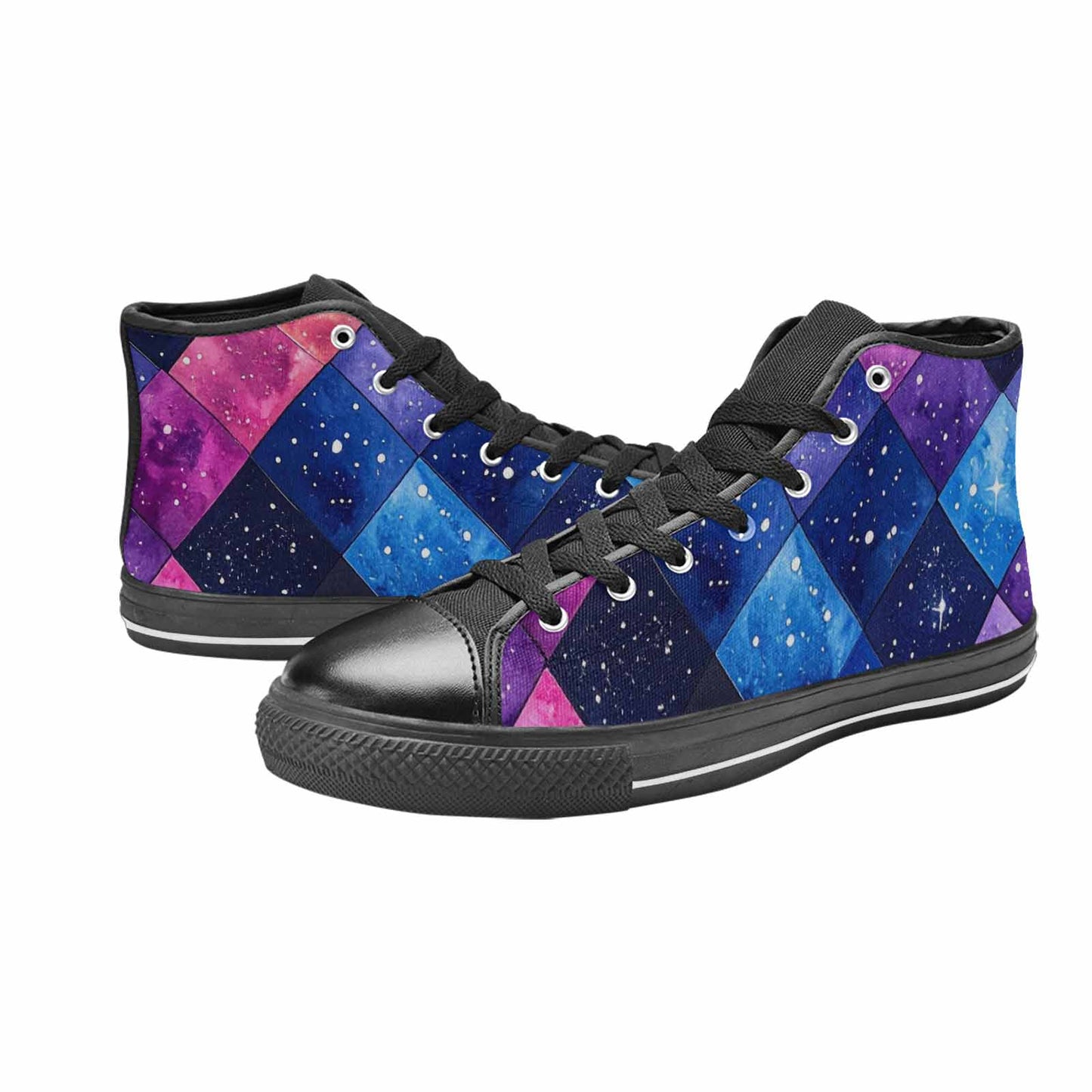 WOMEN'S Galaxy Stars Nebula High Top Canvas Aesthetic Custom Sneakers