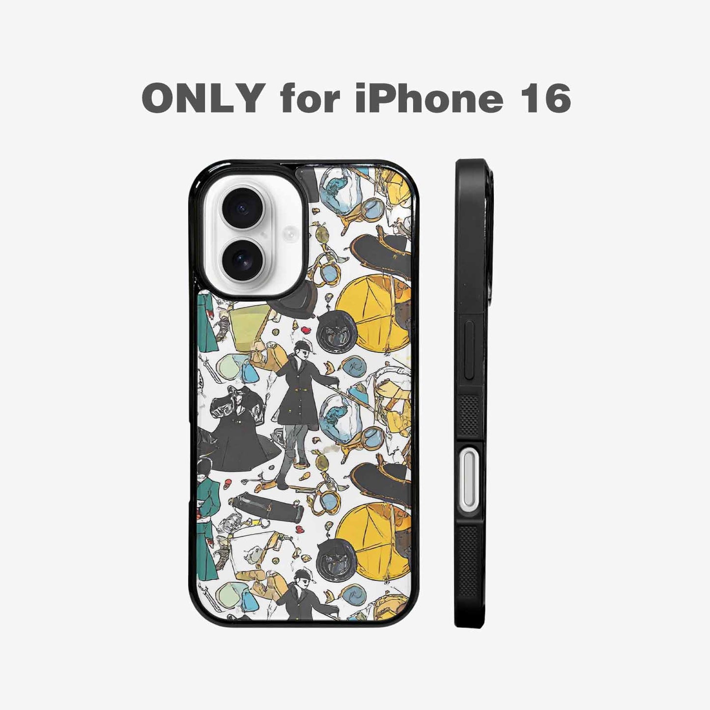 iPhone 16 Case — Noir Spy Silhouette Pen Ink Noir, Custom Art Phone Cover