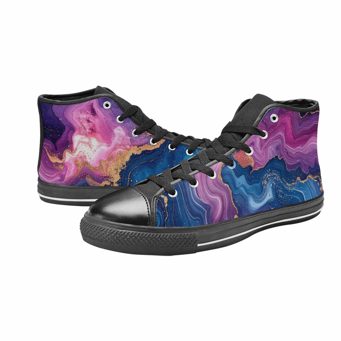 WOMEN'S Marble Galaxy High Top Canvas Aesthetic Custom Sneakers