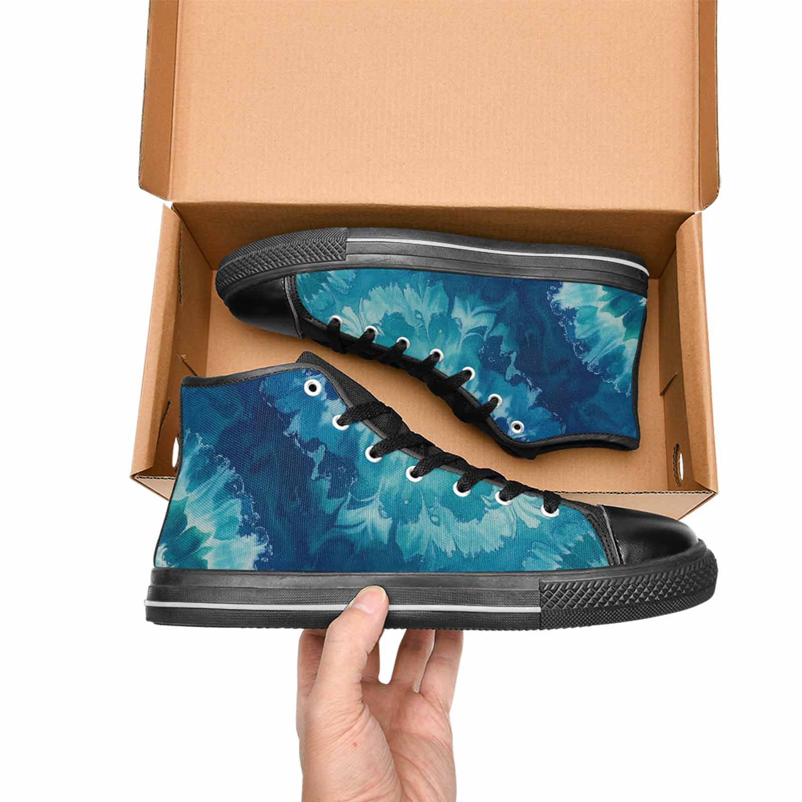 MEN'S Tie Dye - High Top Canvas Y2K Custom Shoes