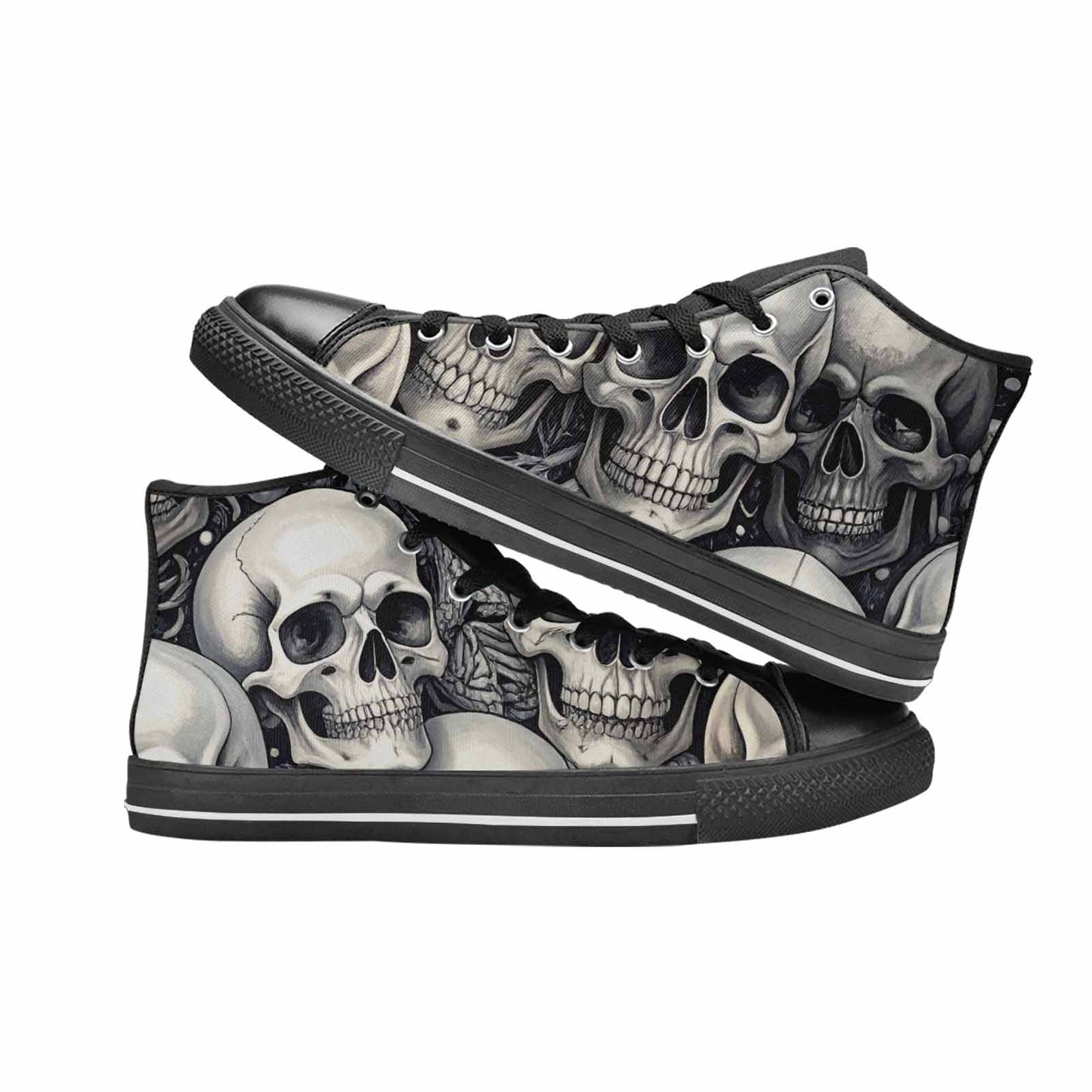 MEN'S Skulls - Classic High Top Canvas Vibrant Chaos Sneakers