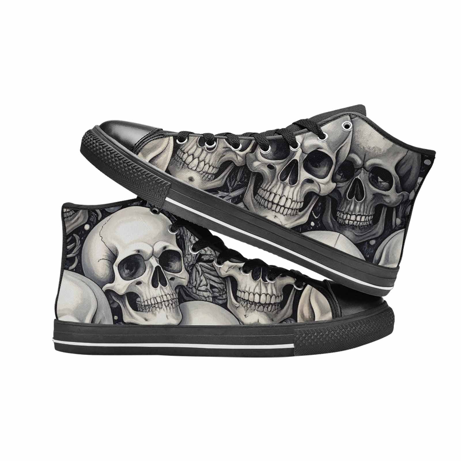 MEN'S Skulls - Classic High Top Canvas Vibrant Chaos Sneakers