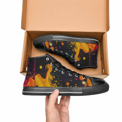 MEN'S Paint Splatter High Top Canvas Neon Fantasy Sneakers